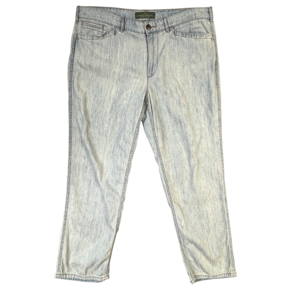LRL Lauren Ralph Lauren Jeans 12 Light Blue Mid Rise Straight Leg Classic Casual